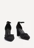 Linzi Tasha Black Scuba Block Court Heel - Size 8 Image 3