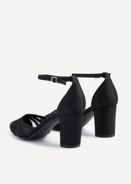 Linzi Tasha Black Scuba Block Court Heel - Size 8 Image 4