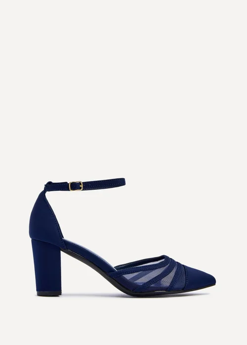 Linzi Tasha Navy Scuba Block Court Heel - Size 8 Image 2