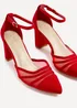 Linzi Tasha Red Scuba Block Court Heel - Size 6 Image 5