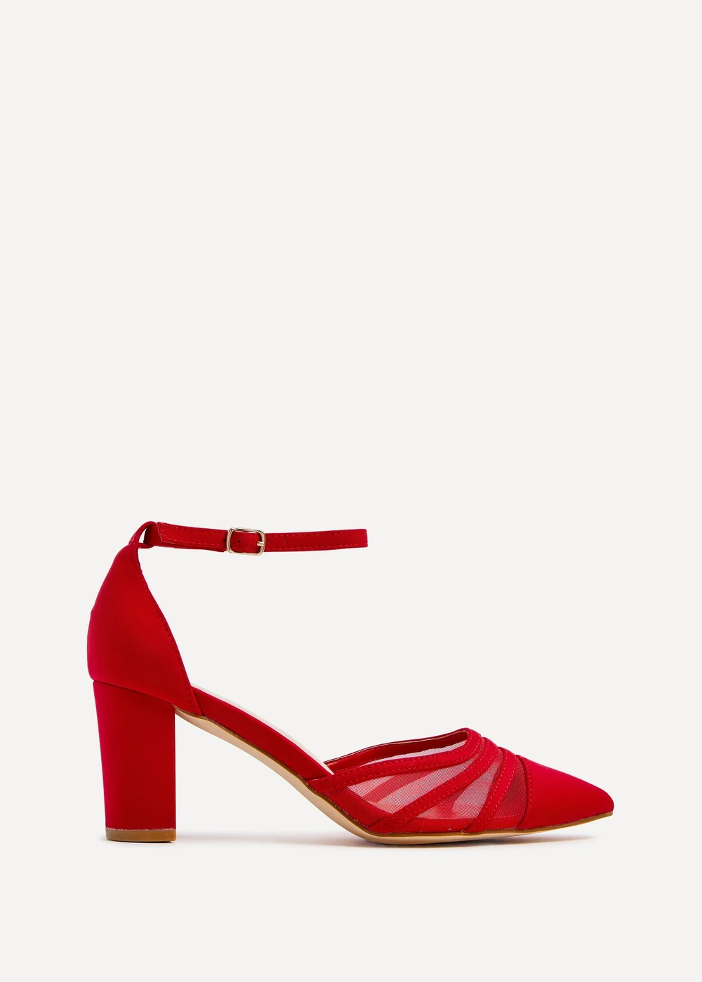 Linzi Tasha Red Scuba Block Court Heel - Size 6 Image 2