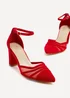Linzi Tasha Red Scuba Block Court Heel - Size 6 Image 4