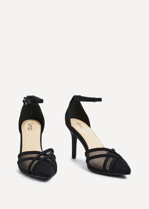 Linzi Siobhan Black Mesh Closed Back Court Heel - Size 7 Image 3