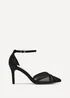 Linzi Siobhan Black Mesh Closed Back Court Heel - Size 7 Image 2