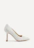 Linzi Dreaming Ivory Satin Hot Fix Pearl Court Heels - Size 6 Image 2