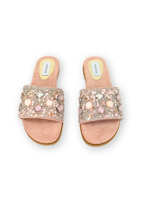 Love Lemonade Pink Sparkly Gem Sliders - Size 3 Image 4