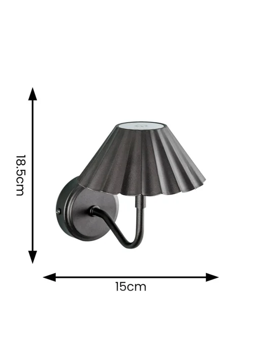 ValueLights Dimmable Black Wall Light with Black Shade Integrated LED - One Size Image 3