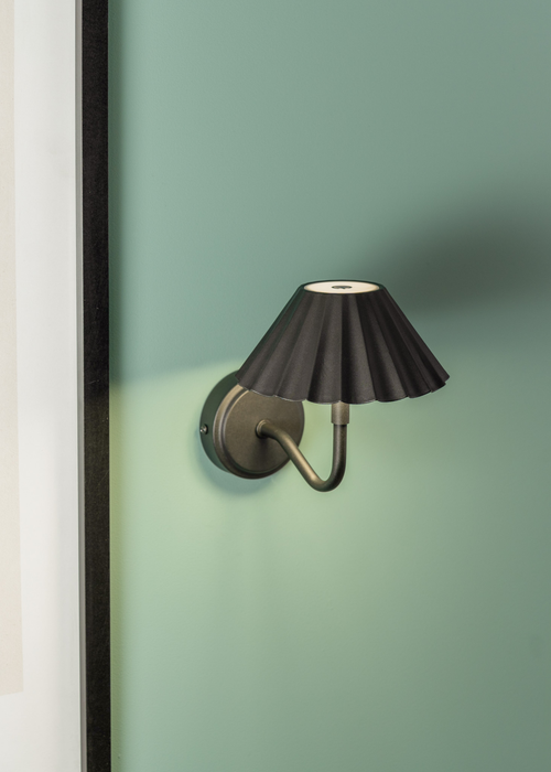 ValueLights Dimmable Black Wall Light with Black Shade Integrated LED - One Size Image 2