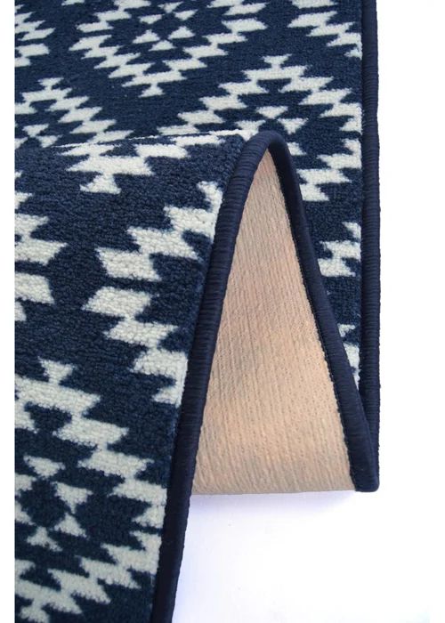 Homemaker Navy Aztec Runner and Doormat - 57 X 180 (57 X 40) Image 4