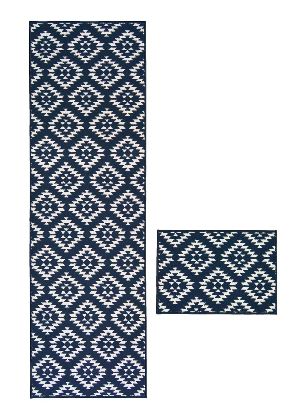 Homemaker Navy Aztec Runner and Doormat - 57 X 180 (57 X 40) Image 2