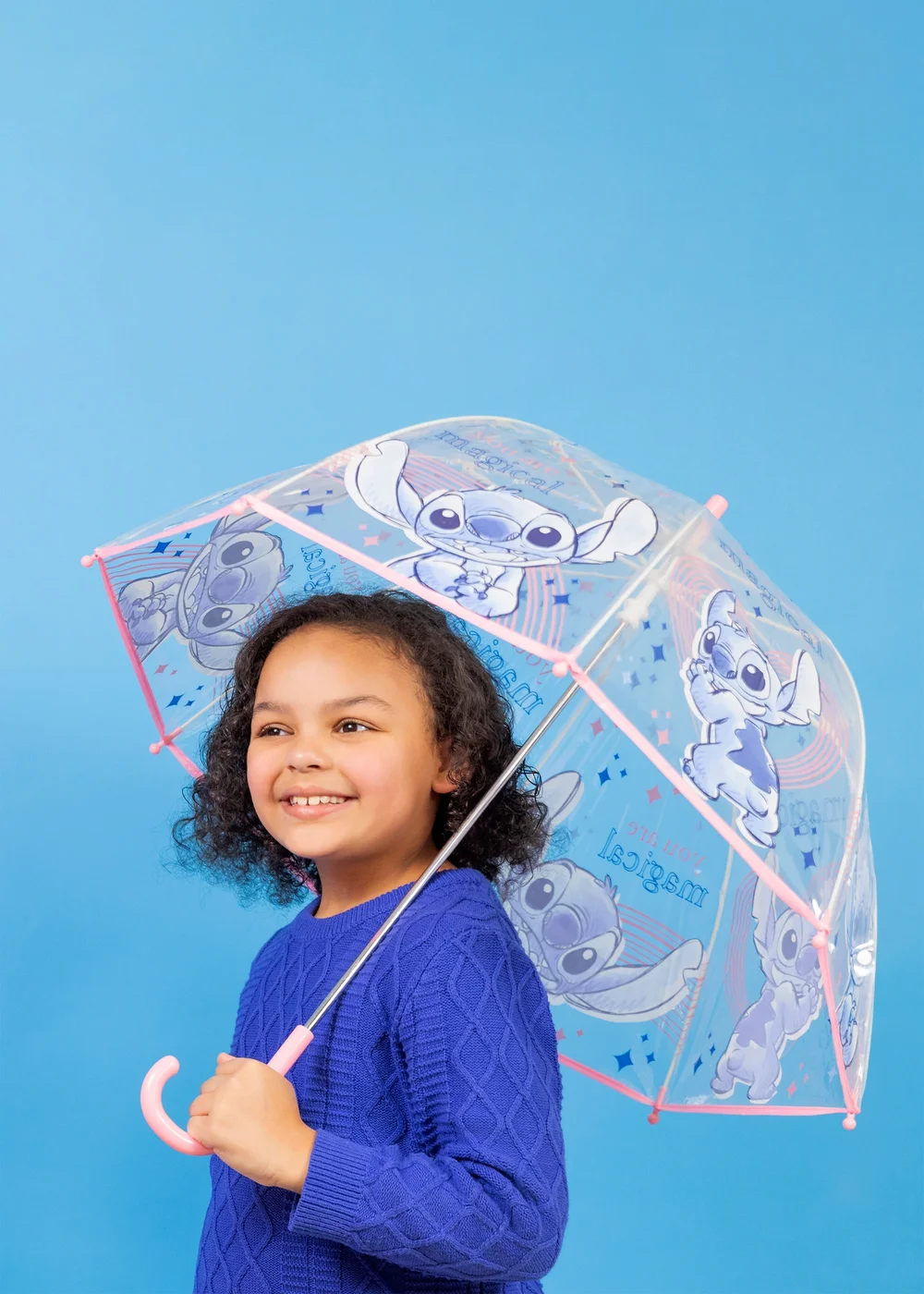 Disney Stitch Pink Transparent Bell Umbrella 19'' Manual - One Size Image 2