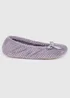 Totes Isotoner Grey Ladies Popcorn Ballet Slippers - XL Image 4