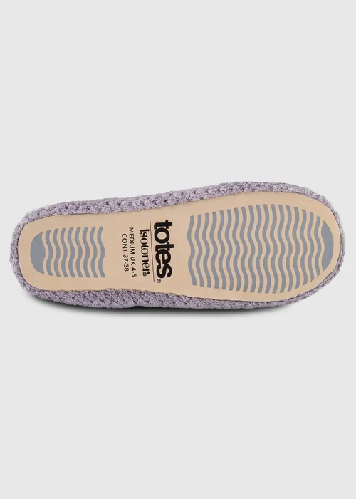 Totes Isotoner Grey Ladies Popcorn Ballet Slippers - 7-8 Image 6