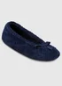 Totes Isotoner Navy Ladies Popcorn Ballet Slippers - M Image 3