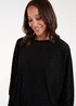Blue Vanilla Black Batwing Top With Diamantes - One Size Image 3
