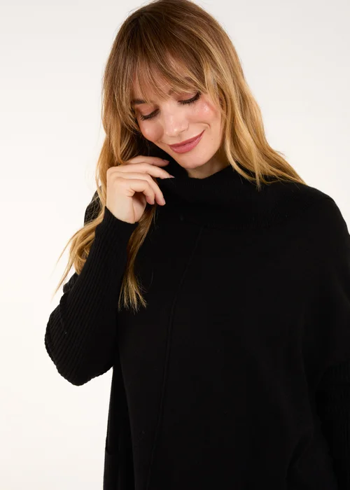 Blue Vanilla Black Ribbed Legging & Cowl Neck Jumper Set - Small/Medium Image 3