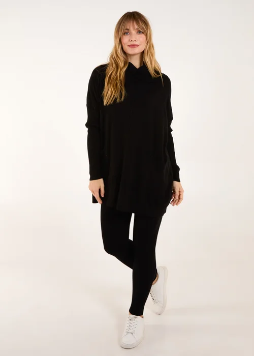 Blue Vanilla Black Ribbed Legging & Cowl Neck Jumper Set - Small/Medium Image 4