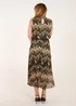 Blue Vanilla Khaki Tile Print High Neck Sleeveless Dress - S Image 2