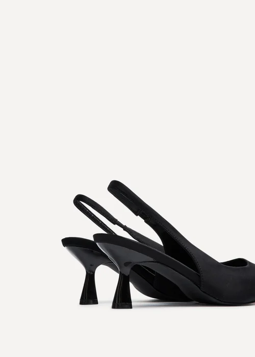 Linzi Izzie Wide Fit Black Lycra Sling Back Low Court Heel - Size 4 Image 4