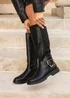 Linzi Regent Black Faux Leather High Leg Boot - Size 6 Image 6