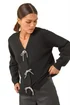 Roman Black Bow Embelished Knit Cardigan - Size 14 Image 1