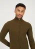 Brave Soul Khaki Zip Through Funnel Neck Knit Cardigan - Large Image 3