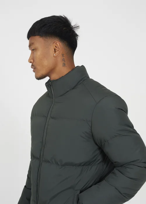 Brave Soul Khaki Funnel Neck Padded Jacket - 2XL Image 3