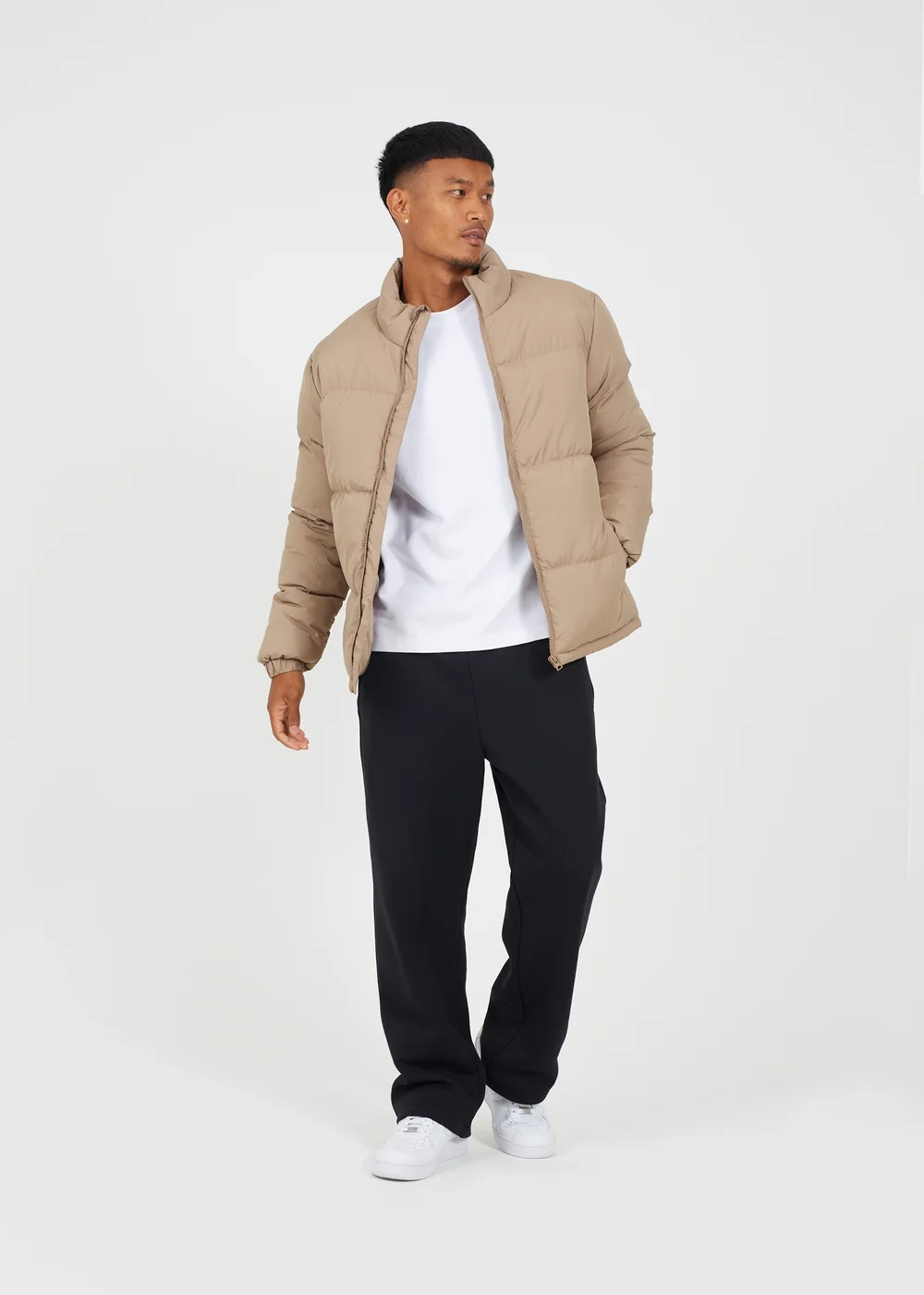 Brave Soul Stone Funnel Neck Padded Jacket - S Image 4