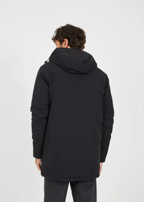 Brave Soul Black Quilted Soft Shell Hooded Parka Jacket - M Image 2