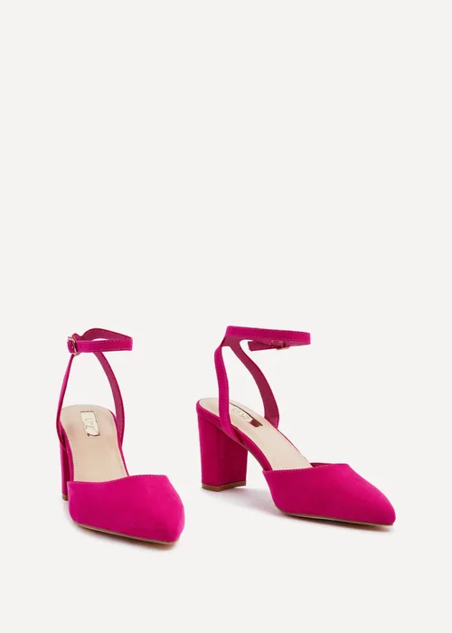 Linzi Carrie Fuchsia Faux Suede Mid Height Court Shoe - Size 4 Image 3