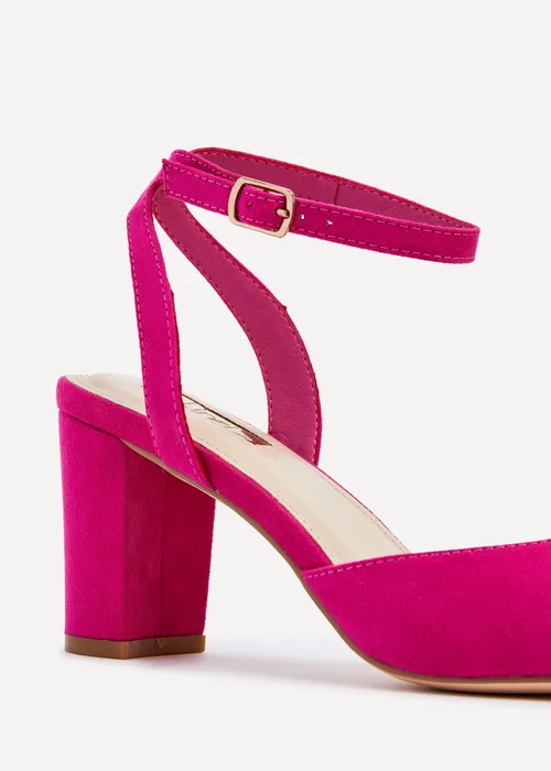 Linzi Carrie Fuchsia Faux Suede Mid Height Court Shoe - Size 4 Image 4
