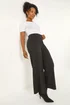 Roman Black Petite Wide Leg Ponte Stretch Trouser - 18 Image 2