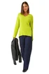 Roman Lime Plain V-Neck Fluffy Knit Jumper - Size 14 Image 2