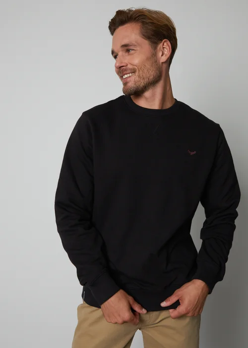 Threadbare Black Crew Neck Sweatshirt - 2XL Image 1