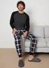 Threadbare Charcoal Cotton Blend Check Pyjama Set - 2XL Image 3