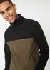 Threadbare Black Two Tone Quarter Zip Fleece Jumper - L Image 4