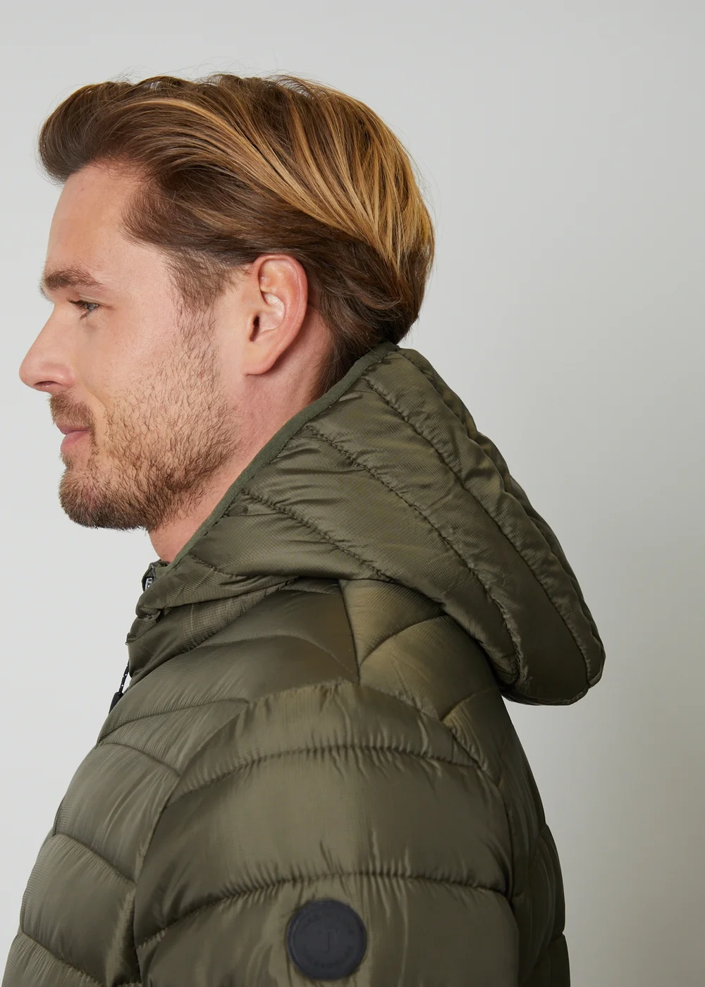 Threadbare Khaki Matte Finish Padded Hooded Jacket - XL Image 4