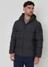 Threadbare Dark Grey Showerproof Hooded Puffer Jacket - 2XL Image 1