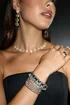 Mood Gold Crystal Stone Stretch Bracelet - One Size Image 2