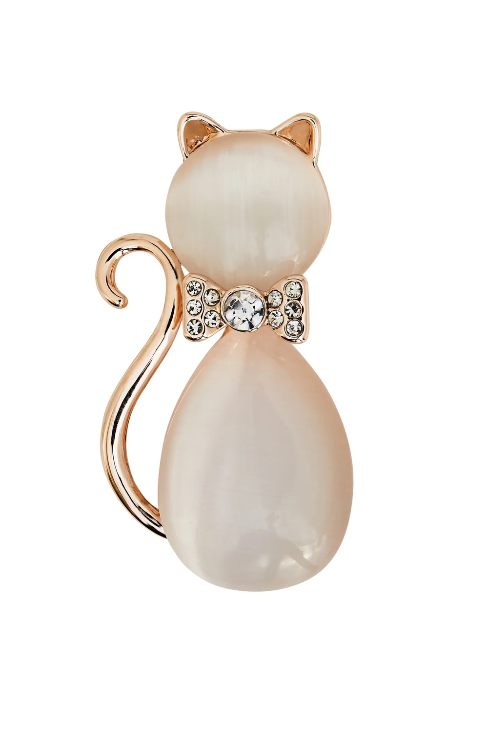 Jon Richard Rose Gold Pink Crystal Cat Brooch - Gift Boxed - One Size Image 2