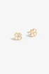 Jon Richard Gold Plated And Mother Of Pearl Heart Clover Stud Earrings - One Size Image 2