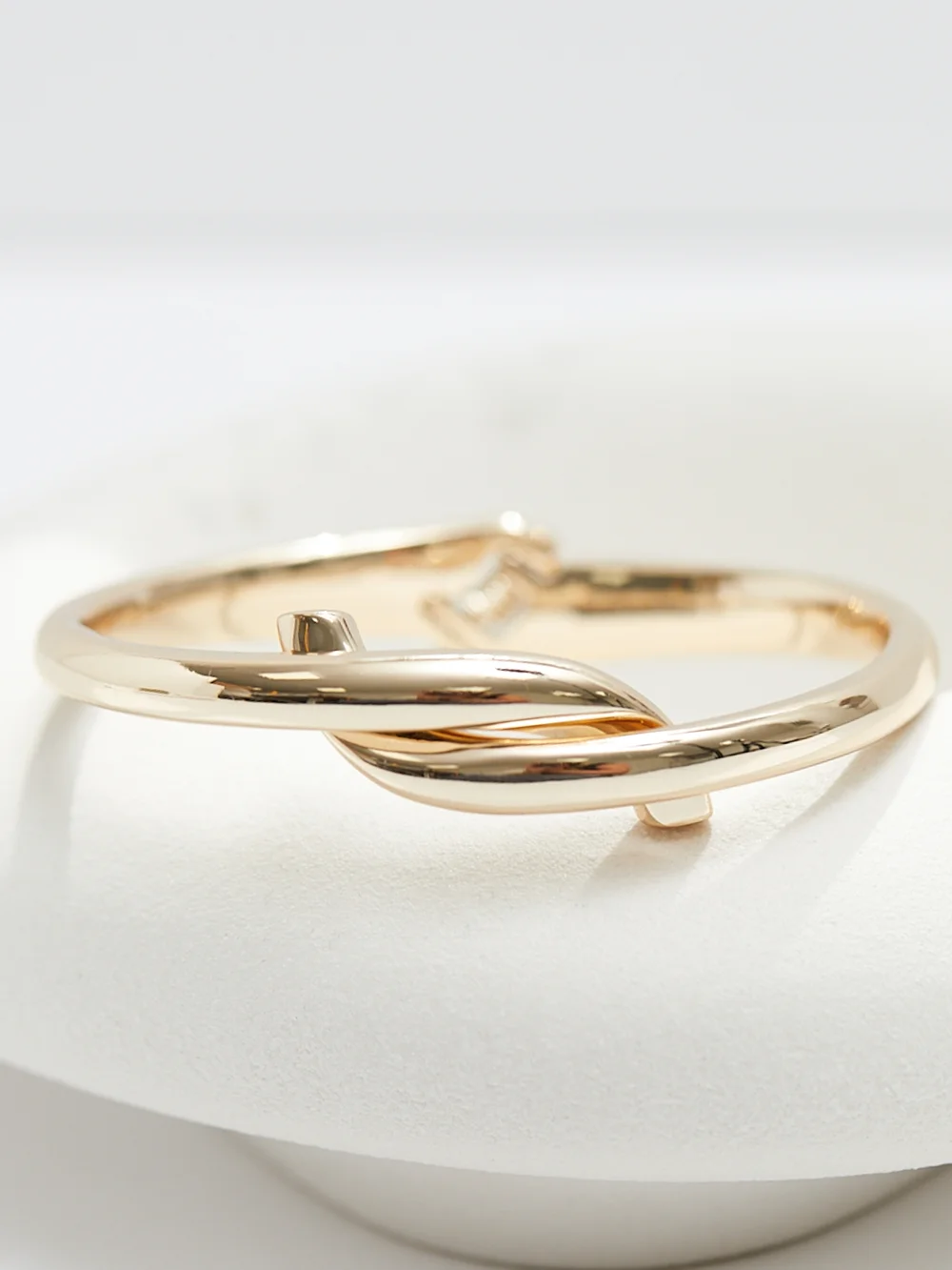 Jon Richard Gold Plated Polished Twisted Bangle Bracelet - One Size Image 2