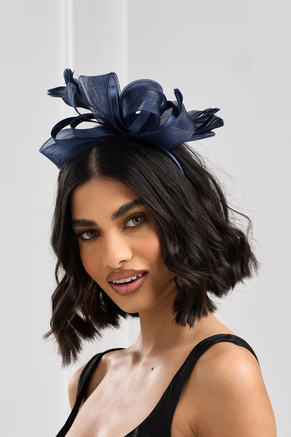 Jon Richard Navy Medium Fascinator Headband - One Size Image 2