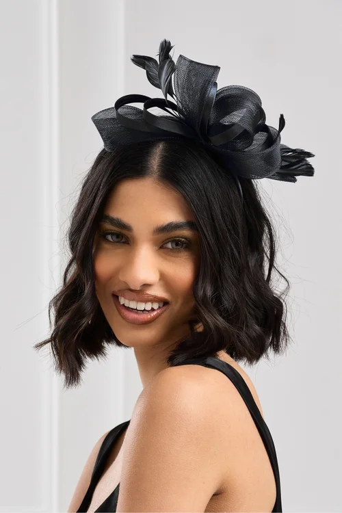 Jon Richard Black Medium Fascinator Headband - One Size Image 2