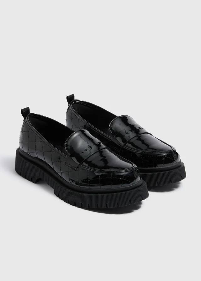 Girls School Black Chunky Loafers (10 Infants - 6 Older)