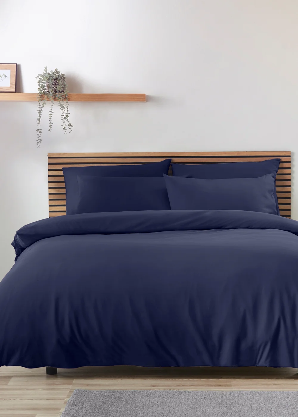 Catherine Lansfield Navy So Soft Non-Iron Duvet Cover Set - Double Image 1