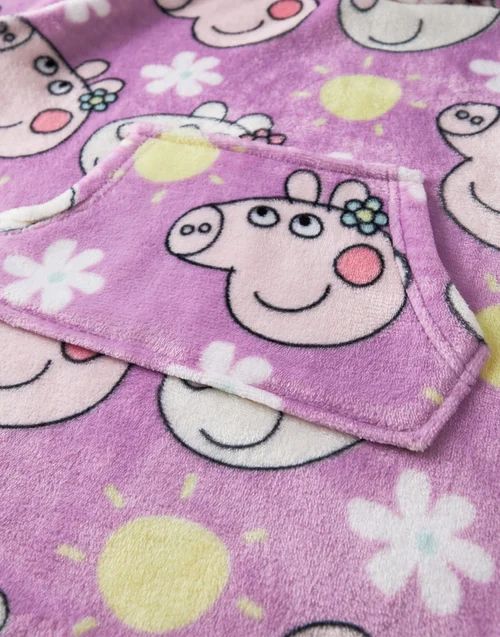 Peppa Pig Girls Purple Scattered Print Blanket Hoodie - One Size Image 4