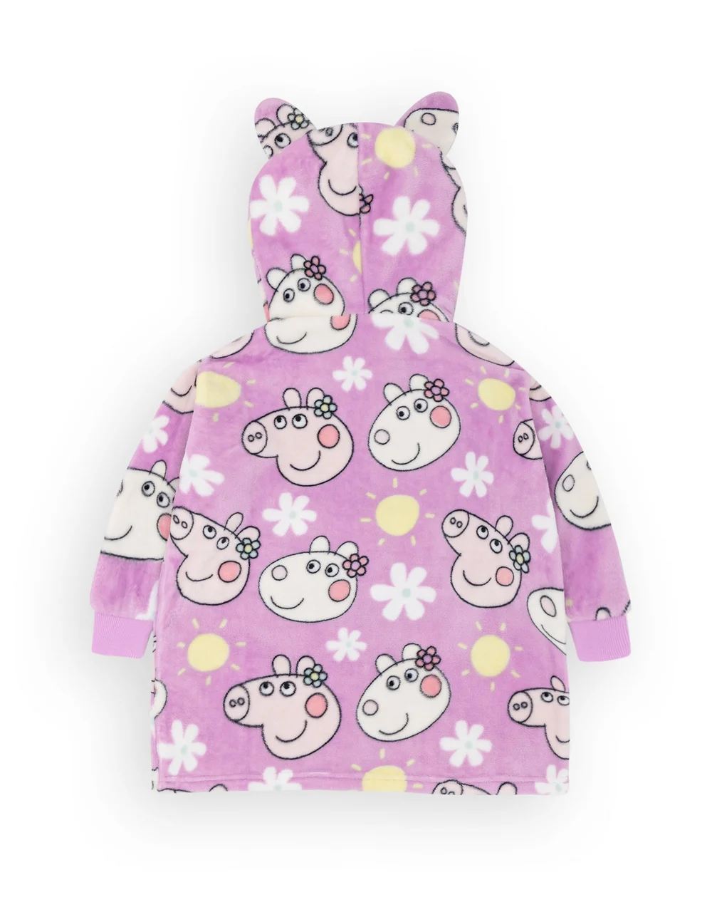 Peppa Pig Girls Purple Scattered Print Blanket Hoodie - One Size Image 2