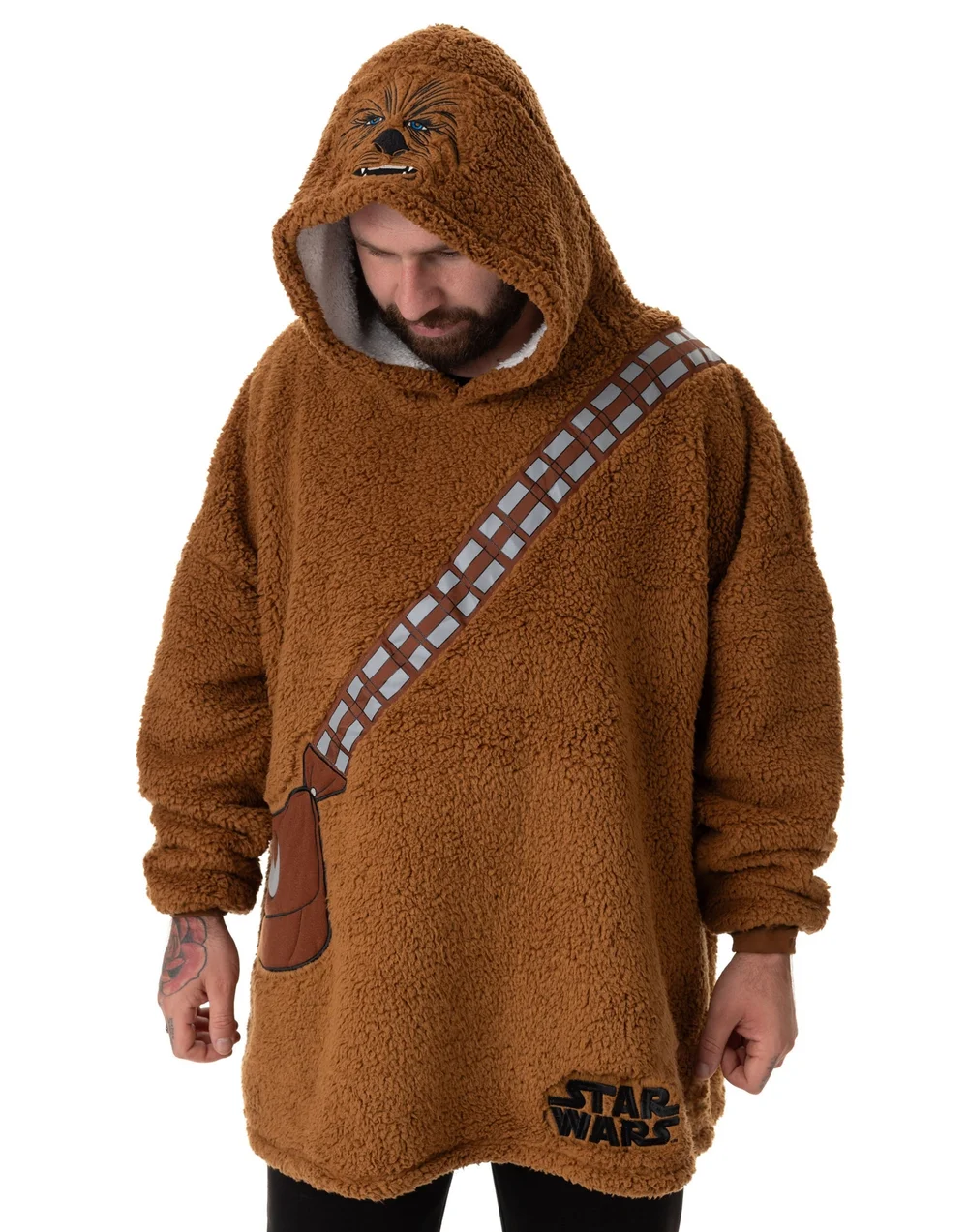 Star Wars Brown Chewbacca Blanket Hoodie - One Size Image 1