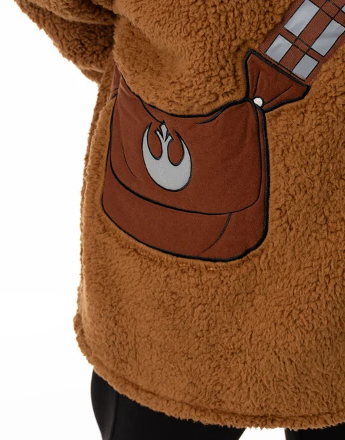 Star Wars Brown Chewbacca Blanket Hoodie - One Size Image 3